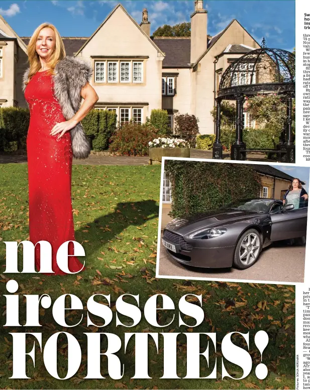  ??  ?? Sweet success: Belinda has a holiday home in Barbados. Inset, Fiat driver Bernadette tries out an Aston Martin