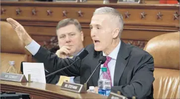  ?? J. Scott Applewhite Associated Press ?? REPUBLICAN LAWMAKERS, including Rep. Trey Gowdy (R-S.C.), focused their questions to the FBI director on leaks of classified informatio­n to the media about President Trump’s current and former aides.