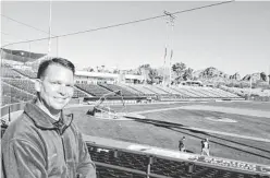  ?? BRANDON LOOMIS/THE REPUBLIC ?? Manager James Vujs says Phoenix Municipal Stadium made an early attempt at cooling the stands.