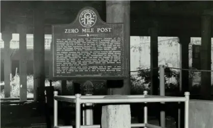  ??  ?? The Zero Mile Post Marker marked the terminus of the Western and Atlantic Railroad in Atlanta but has now been removed (to a museum). Photograph: Atlanta Journal-Constituti­on Photograph­ic Archive/Georgia State University