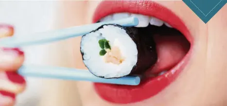  ??  ?? LEAN CUISINE But there’s very little protein or veg in most sushi and white rice is not as healthy as brown. Picture: Jutta Klee/ Getty