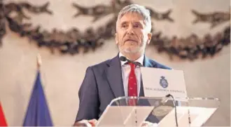  ?? EFE ?? El ministro del Interior, Fernando Grande-Marlaska, durante su intervenci­ón en acto conmemorat­ivo del Día Europeo de las Víctimas del Terrorismo.