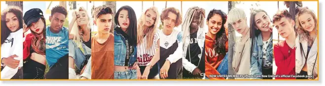  ??  ?? NOW UNITED MEMBERS (Photo from Now United’s official Facebook page)