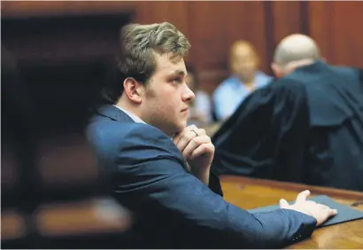  ?? Picture: Gallo Images ?? COMPOSED: Henri van Breda needed an adjournmen­t after becoming emotional during his murder trial in the Western Cape High Court yesterday.