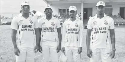  ?? ?? L-R: Ronaldo Ali Mohamed, Steven Sankar, Raymond Perez, and Neiland Cadogan all made their debuts yesterday against the TT Red Force