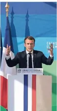  ?? FOTO: DPA ?? Emmanuel Macron am Dienstag während seiner Rede.