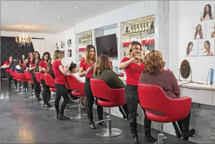  ?? SUBMITTED PHOTO ?? Cherry Blow Dry Bar stylists at work in Cherry Hill, N.J.