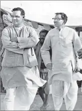  ?? COURTESY: SPEED COLOUR LAB, AGRA ?? ▪ Atal Bihari Vajpayee with Pandit Deen Dayal Upadhyaya in Mathura (Year 1965).