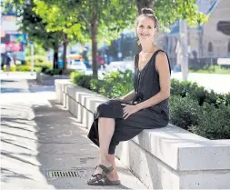  ?? ANDREW FRANCIS WALLACE/TORONTO STAR ?? Lindsay Zier-Vogel used the 311 system to flag a blocked sidewalk that was creating a dangerous situation for pedestrian­s in the city's west end.