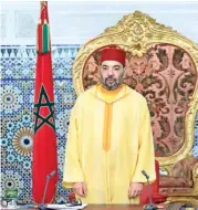  ?? (aFP) ?? Morocco’s King Mohammed VI delivering a speech to the nation, in Rabat on Saturday