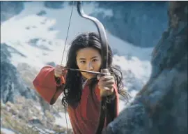  ?? Film Frame/Disney ?? LIU YIFEI sparked protests against “Mulan” by supporting Hong Kong police.