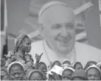  ?? ?? Pope Francis urged young people in Kinshasa, Democratic Republic of Congo, to “not be sucked into the swamp of evil.”