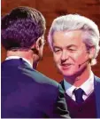  ?? Foto: Yves Herman, afp ?? Geert Wilders (hinten) und sein Konkur rent Mark Rutte.