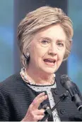  ?? AP ?? Hillary Clinton has shocked pundits with her views on European migration.