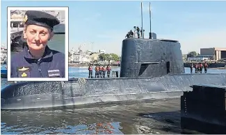  ??  ?? The sub San Juan vanished with 44 crew aboard including Eliana Krawczyk, inset