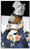  ?? AP/TIMOTHY D. EASLEY ?? Martin Truex Jr. won the NASCAR Monster Energy Cup Series Quaker State 400, edging Ryan Blaney by 1.901 seconds at Kentucky Speedway.
