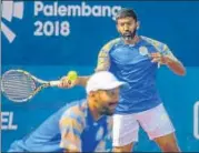  ?? PTI ?? Rohan Bopanna (right) and Divij Sharan in action on Thursday.