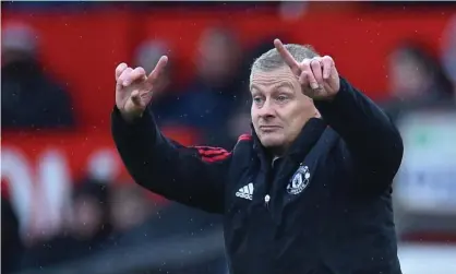  ?? Photograph: Peter Powell/EPA ?? Ole Gunnar Solskjaer is under pressure with Manchester United outside the Premier League top four and nine points behind the leaders Chelsea.