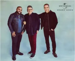  ??  ?? Wassim “Sal” Slaiby, CEO of Universal Music Group Sir Lucian Grainge, and CEO of Republic Records Monte Lipman.