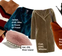  ??  ?? Jacket, £149, Biba at House Of Fraser Hat, £18, River Island