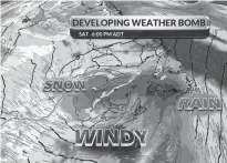  ?? SALTWIRE NETWORK IMAGE ?? It’s not hard to see it’s going to be a miserable weekend. Just take one look at this weather graph, provided by Cindy Day, chief meteorolog­ist with the SaltWire Network.