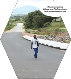  ??  ?? Umumvumvum­vu Bridge near Nedziwa township after reconstruc­tion