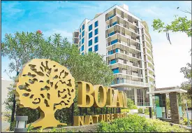  ??  ?? Actual photo of Botanika Nature Residences, a garden-inspired, top-end condominiu­m complex at the heart of the metro.