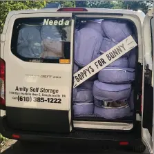  ?? SUBMITTED PHOTOS ?? Jessica and Tom Flatley of Amity delivered a van full of Boppy Newborn Loungers to the Children’s Hospital of Philadelph­ia.