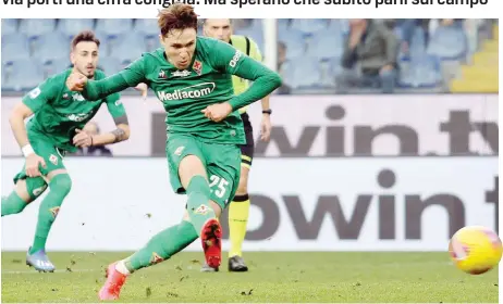  ?? LAPRESSE ?? Federico Chiesa, 22 anni, a Genova realizza gli ultimi gol di un attaccante viola: era il 16 febbraio, Samp-Fiorentina 1-5
