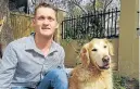  ??  ?? RAISING AWARENESS: Blind Paralympic swimmer Hendri Herbst and his guide dog, Stan, were denied access to a Cape wine estate, but they won their case in court