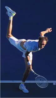  ?? HAMISH BLAIR/ASSOCIATED PRESS ?? Daniil Medvedev, above, advanced to the Australian Open semifinal round with a victory over Andrey Rubelev on Wednesday. Next up for Medvedev is Stefanos Tsitsipas. who upset Rafael Nadal.