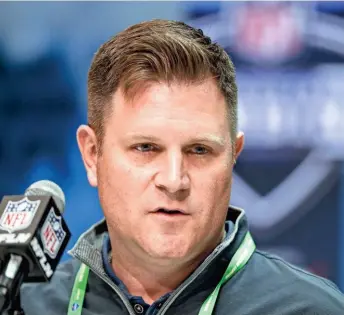  ?? ASSOCIATED PRESS ?? Packers general manager Brian Gutekunst is pleased that a number of the players on Green Bay’s roster can play multiple positions.