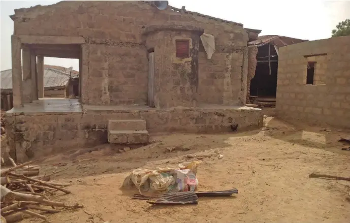  ??  ?? The mosque where the first 21 people including the Imam were slaughtere­d by suspected herdsmen