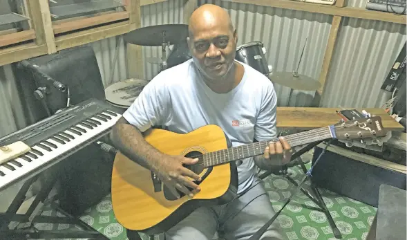  ?? Photo: Arieta Vakasukawa­qa ?? Owner of Hanahana Music Studio , Inia Tuicakau at his home in Cuvu, Nadroga on January 30, 2018.