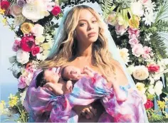  ??  ?? DIFFICULT BIRTHS Beyonce poses with newborn twins Rumi and Sir