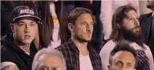  ?? CIAMILLO ?? Francesco Totti al Palazzetto con Nainggolan e Castrogiov­anni