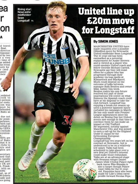  ?? PA ?? Rising star: Newcastle midfielder Sean Longstaff