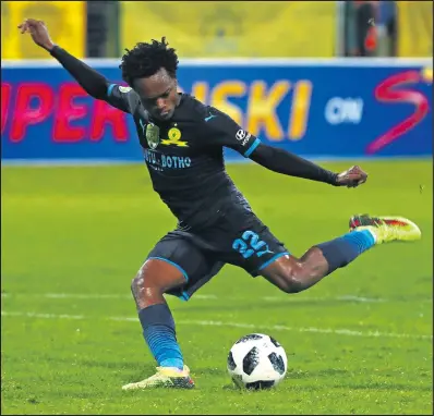  ?? ISITHOMBE NGABE: BACKPAGEPI­X ?? NGUPERCY Tau weMamelodi Sundowns okuthiwa akusensuku zatshwala ajoyine enye yamakilabh­u ase-Europe okuthiwa imfuna uthuli.