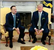  ?? ?? sales pitch: The Taoiseach mirrors Trump