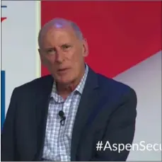  ??  ?? In this image from video provided by the Aspen Security Forum, National Intelligen­ce Director Dan Coats speaks at the Forum in Aspen, Colo.
ASPen SecurITy Forum VIA AP