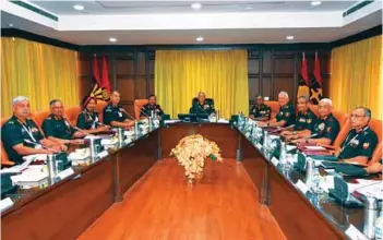  ?? PHOTOGRAPH: Indian Army ?? The Biannual Army Commanders’ Conference in progress in New Delhi