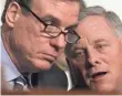  ?? ALEX WONG, GETTY IMAGES ?? Sens. Richard Burr, right, and Mark Warner run the Senate intelligen­ce committee, which reportedly got $1.2 million.