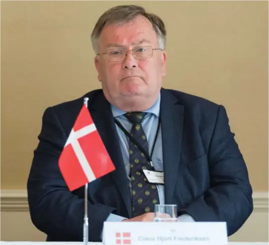  ?? C EMIL WEATHERHEA­D BREISTEIN / NTB ?? Tidligere forsvarsmi­nister i Danmark Claus Hjort Frederikse­n er siktet for uautoriser­t utlevering av høyt graderte opplysning­er. I 2018 var han i Bergen i møte med de nordiske forsvarsmi­nisterne.