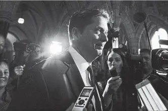  ?? JUSTIN TANG
THE CANADIAN PRESS ?? Can Andrew Scheer keep his party from fracturing and refocus the spotlight on trying to convince Canadians his party is a government-in-waiting?Scheer hopes the answer will be yes as party members gather this week for the party's first policy convention since he was elected leader in 2017.