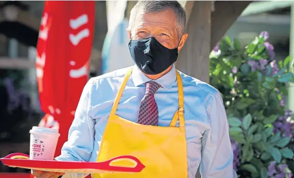  ??  ?? LOOKING TO FUTURE: Willie Rennie at the launch of the Scottish Lib Dems’ manifesto at an election event at Edinburgh’s Boardwalk Beach Club.