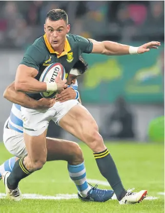  ?? /Gallo Images ?? Ever onwards: Jesse Kriel scored a try on debut against Australia two years ago. On Saturday, he will look to deliver the goods against the Wallabies when the Boks hunt for six wins out of six in 2017.