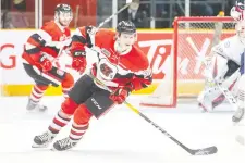  ?? VALERIE WuTTI/OSEG FILES ?? Austrian centre Marco Rossi had a breakout season with the Ottawa 67’s and enters this Ontario Hockey League season as a potential top-10 selection in next summer’s NHL Entry Draft.