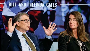  ?? REUTERS ?? Bill und Melinda Gates sind seit 1994 verheirate­t – Anfang Mai haben sie das Aus bekannt gegeben.