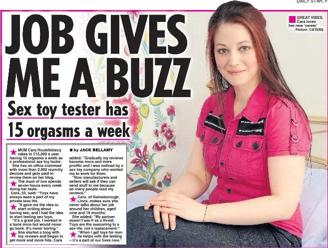 JOB GIVES MEABUZZ Sex toy tester has 15 orgasms a week