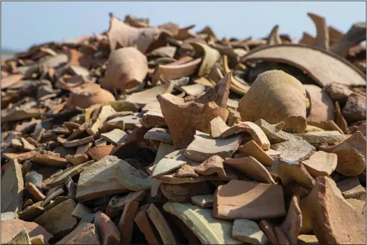  ?? (AP/Nabil al-Jourani) ?? Shards of pottery are seen Feb. 23 at the site of a 5,000-year-old ancient city-state of Lagash in Iraq.